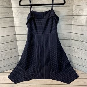 Banana Republic Dress Size 0P stripped summer Blue & White Slip Midi Rockabilly